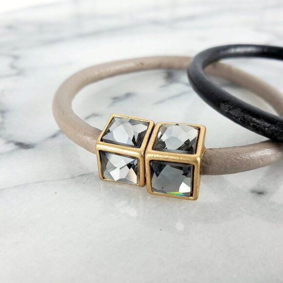 Magnetic Crystal‎ Cube Cuff Bracelet Set - Picture 3 of 5